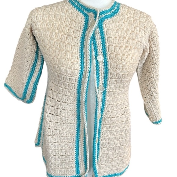 Two Hand knit Cardigan Sweaters Size XS - Picture 3 of 6